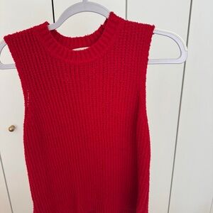 Abercrombie & Fitch Red Sleeveless Sweater
